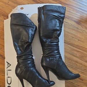 Aldo Black Heeled leather boots 39 Sigmunda